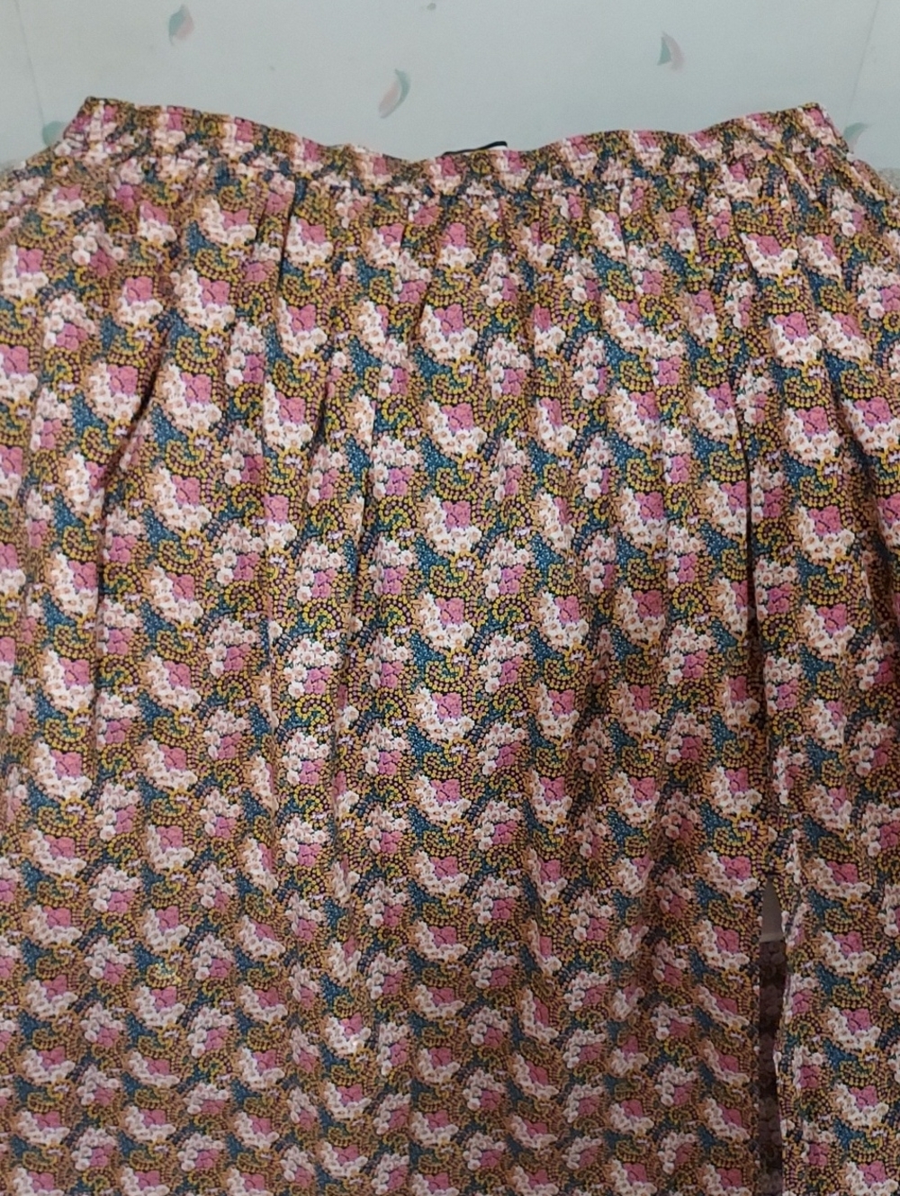 J. Crew Pink Floral Elastic Waist Skirt